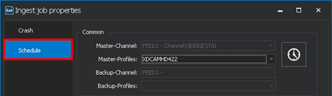 Ingest Job Properties Scheduled Record Icon