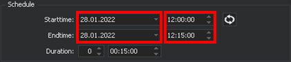 Ingest Job Properties Schedule