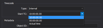 Ingest Job Properties Timecode Start