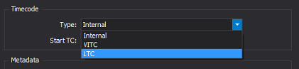 Ingest Job Properties Timecode Type