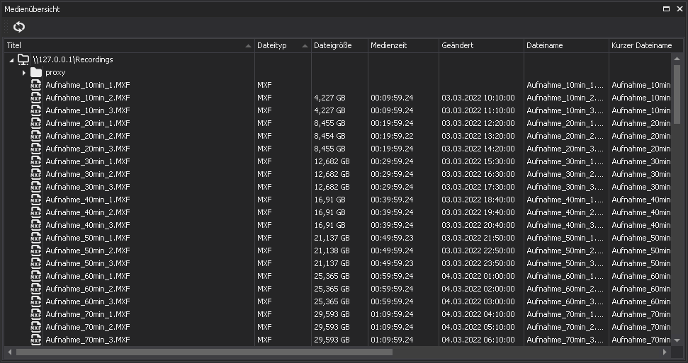 Capturebox Storage media overview