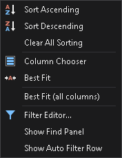 Media overview context menu